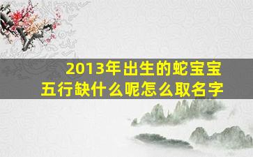 2013年出生的蛇宝宝五行缺什么呢怎么取名字