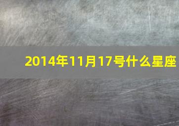 2014年11月17号什么星座