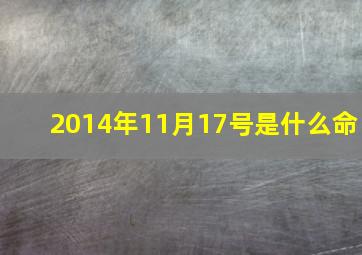 2014年11月17号是什么命