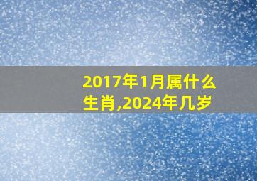 2017年1月属什么生肖,2024年几岁