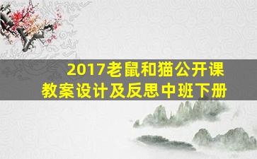 2017老鼠和猫公开课教案设计及反思中班下册