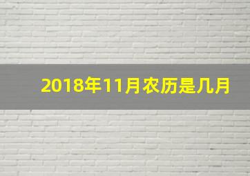 2018年11月农历是几月