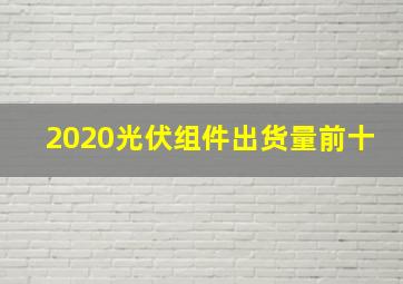 2020光伏组件出货量前十