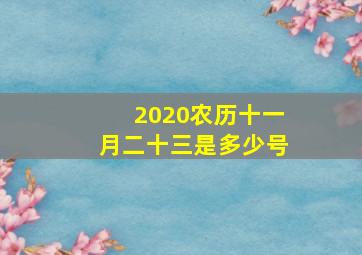 2020农历十一月二十三是多少号