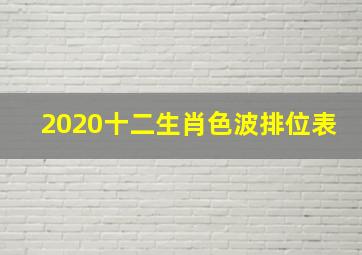 2020十二生肖色波排位表