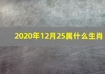 2020年12月25属什么生肖