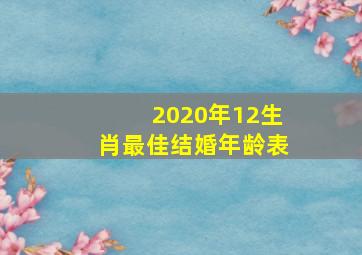 2020年12生肖最佳结婚年龄表