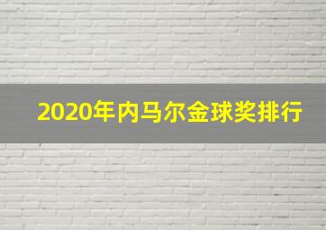 2020年内马尔金球奖排行