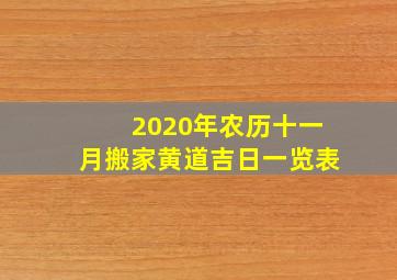 2020年农历十一月搬家黄道吉日一览表