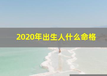 2020年出生人什么命格