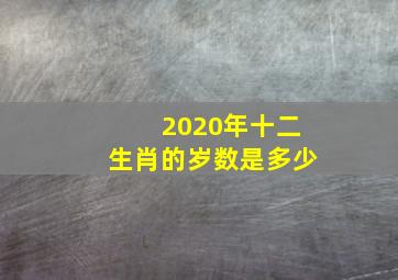 2020年十二生肖的岁数是多少