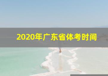 2020年广东省体考时间