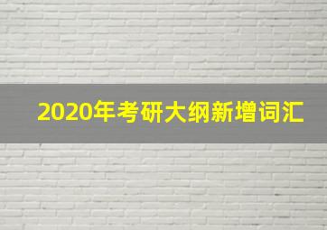 2020年考研大纲新增词汇