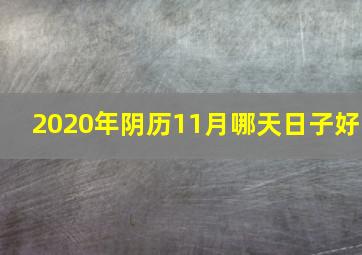 2020年阴历11月哪天日子好