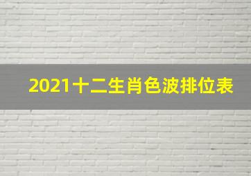 2021十二生肖色波排位表