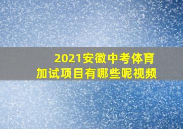 2021安徽中考体育加试项目有哪些呢视频