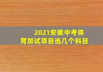 2021安徽中考体育加试项目选几个科目