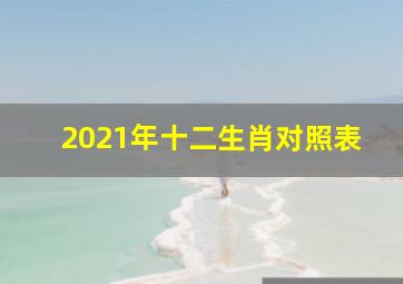 2021年十二生肖对照表