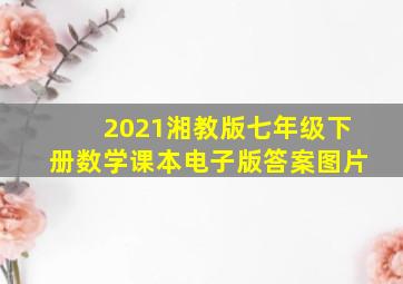 2021湘教版七年级下册数学课本电子版答案图片