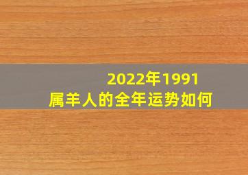 2022年1991属羊人的全年运势如何