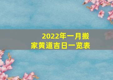 2022年一月搬家黄道吉日一览表