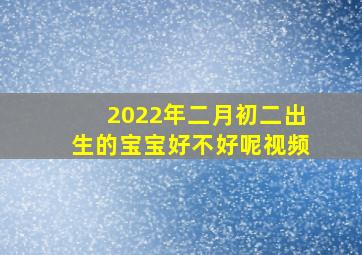 2022年二月初二出生的宝宝好不好呢视频