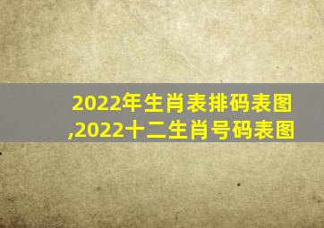 2022年生肖表排码表图,2022十二生肖号码表图