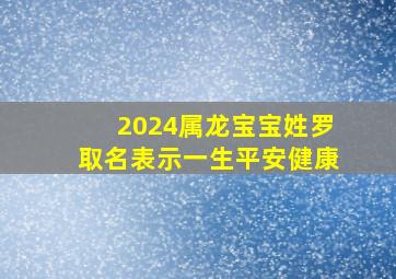 2024属龙宝宝姓罗取名表示一生平安健康