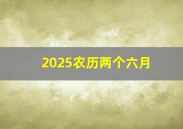 2025农历两个六月