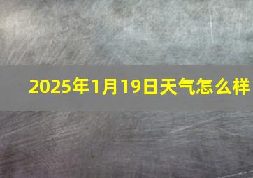 2025年1月19日天气怎么样