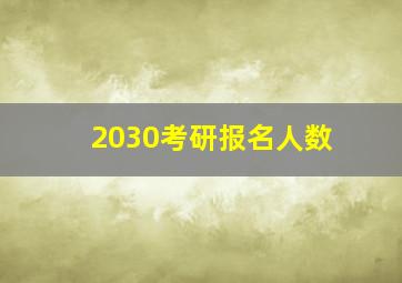 2030考研报名人数