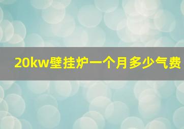 20kw壁挂炉一个月多少气费