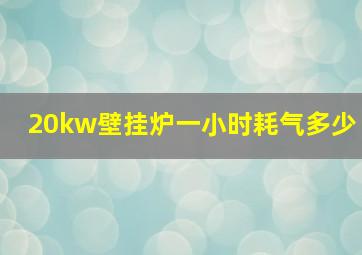 20kw壁挂炉一小时耗气多少