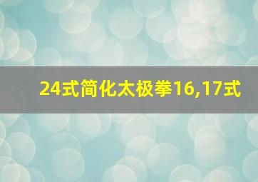 24式简化太极拳16,17式