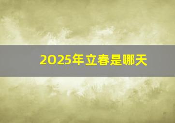 2O25年立春是哪天