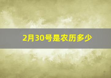 2月30号是农历多少