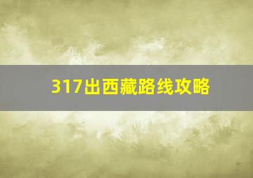 317出西藏路线攻略