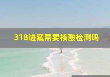 318进藏需要核酸检测吗