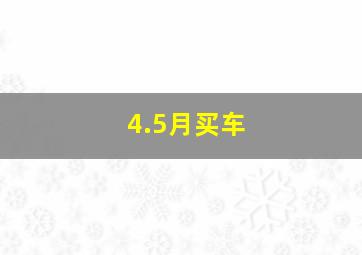 4.5月买车