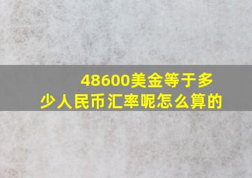 48600美金等于多少人民币汇率呢怎么算的