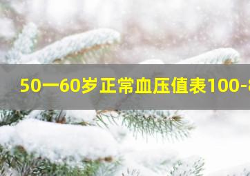 50一60岁正常血压值表100-80