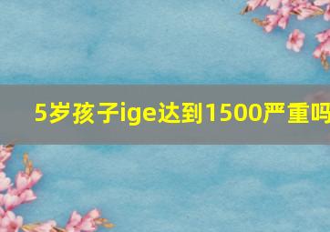 5岁孩子ige达到1500严重吗