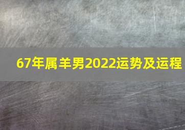 67年属羊男2022运势及运程