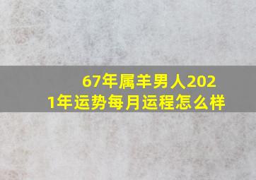 67年属羊男人2021年运势每月运程怎么样