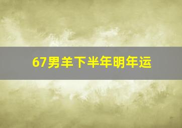 67男羊下半年明年运