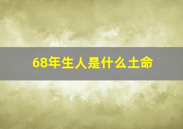 68年生人是什么土命