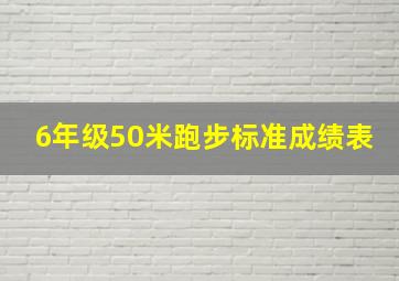 6年级50米跑步标准成绩表