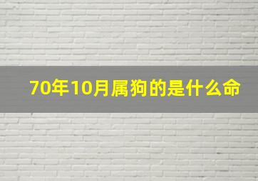 70年10月属狗的是什么命