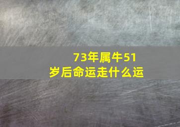 73年属牛51岁后命运走什么运