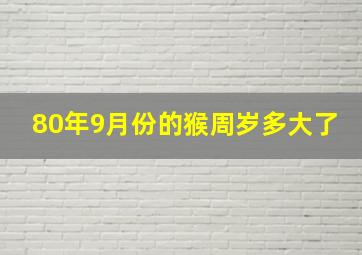 80年9月份的猴周岁多大了